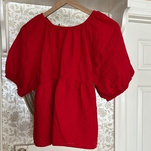 EUC red old navy bubble sleeve top